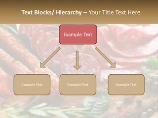 A Wooden Cutting Board Topped With Different Types Of Sausages PowerPoint Template