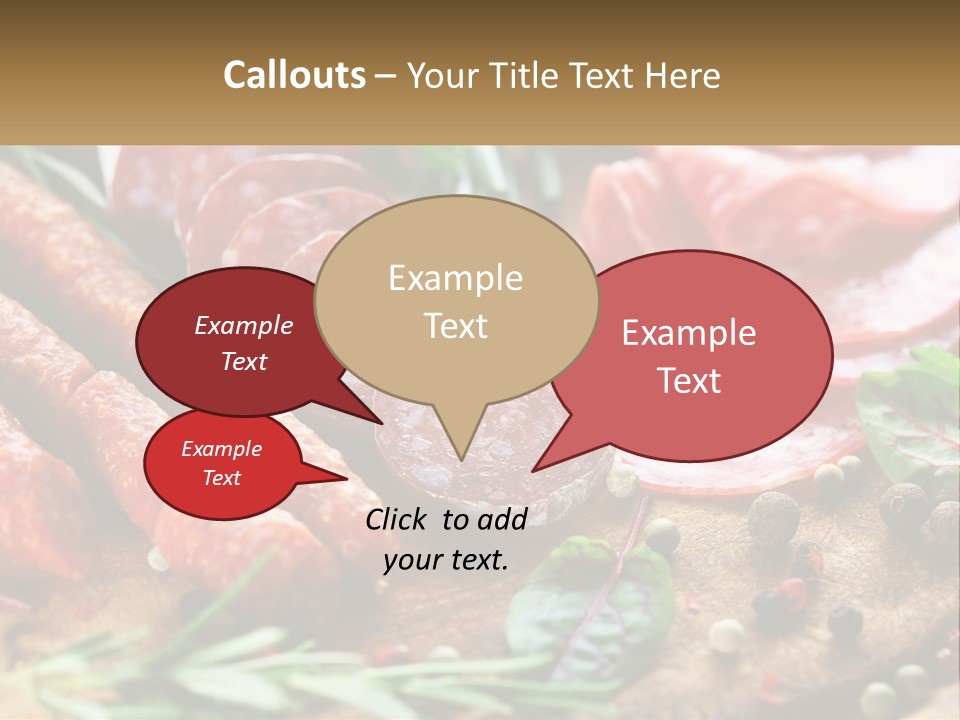 A Wooden Cutting Board Topped With Different Types Of Sausages PowerPoint Template