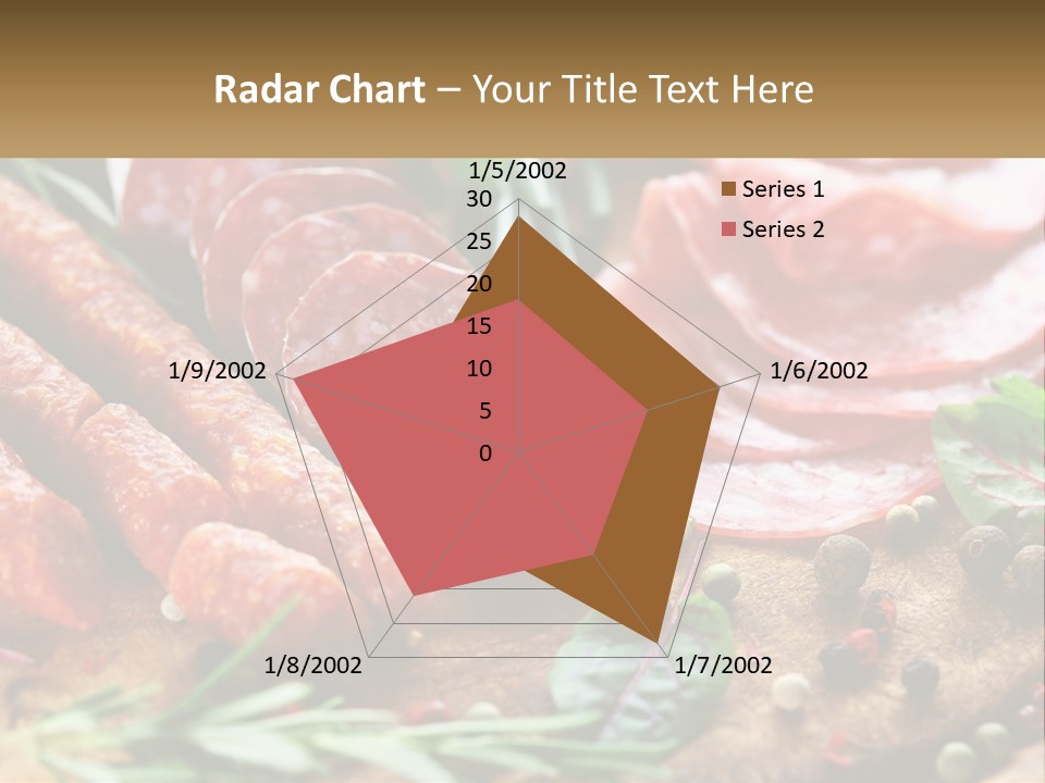 A Wooden Cutting Board Topped With Different Types Of Sausages PowerPoint Template