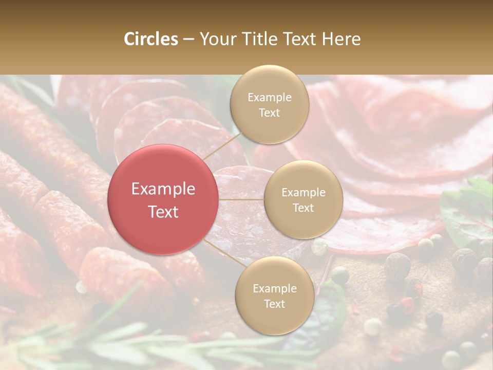 A Wooden Cutting Board Topped With Different Types Of Sausages PowerPoint Template
