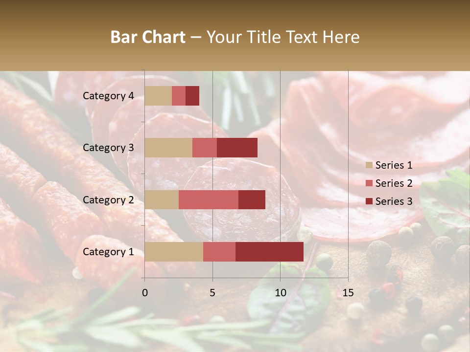 A Wooden Cutting Board Topped With Different Types Of Sausages PowerPoint Template
