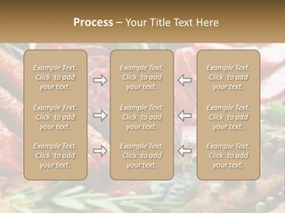 A Wooden Cutting Board Topped With Different Types Of Sausages PowerPoint Template