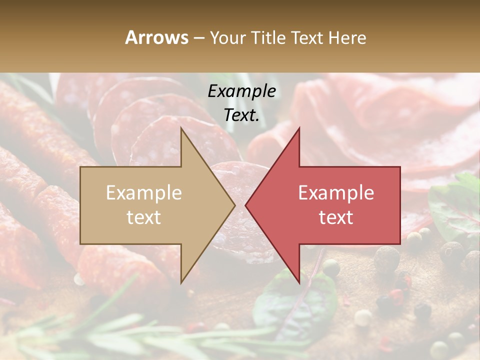 A Wooden Cutting Board Topped With Different Types Of Sausages PowerPoint Template