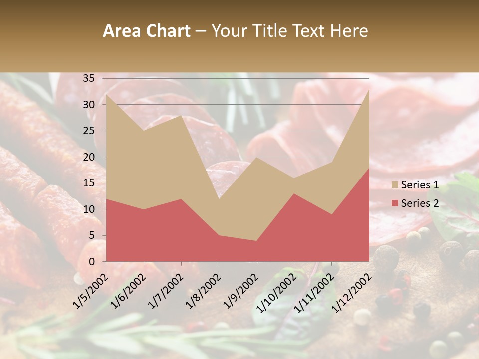 A Wooden Cutting Board Topped With Different Types Of Sausages PowerPoint Template