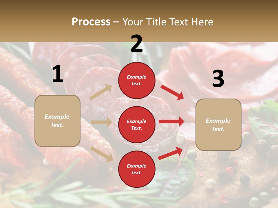 A Wooden Cutting Board Topped With Different Types Of Sausages PowerPoint Template