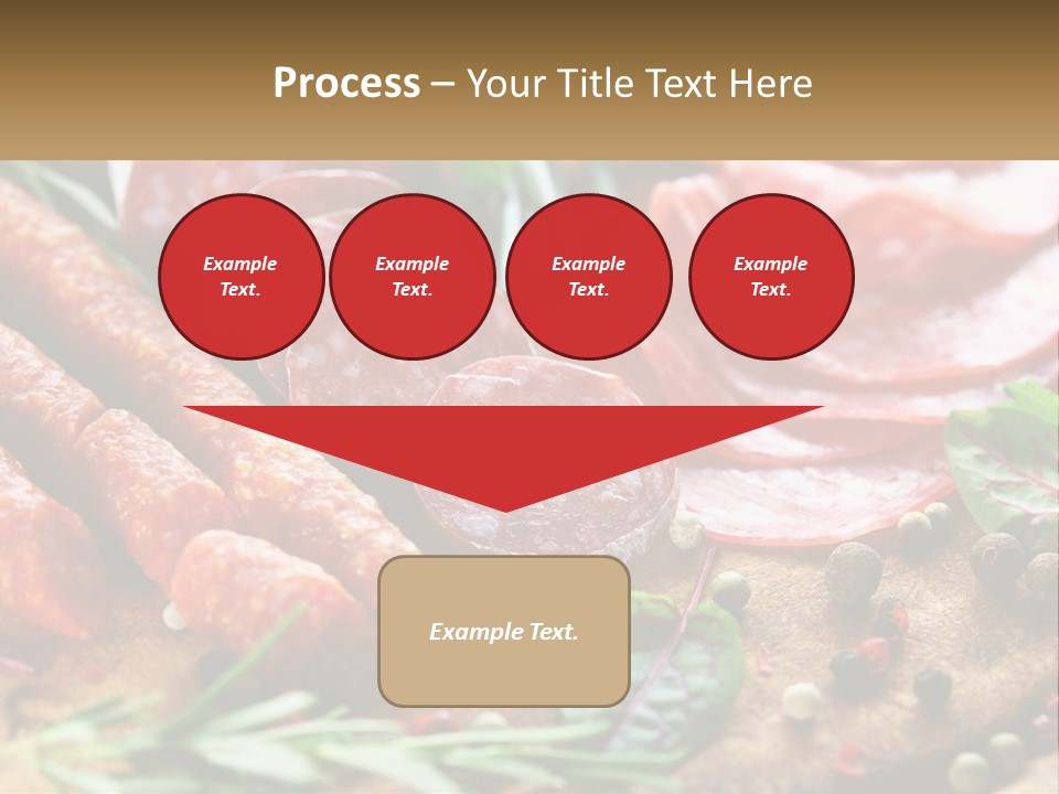 A Wooden Cutting Board Topped With Different Types Of Sausages PowerPoint Template