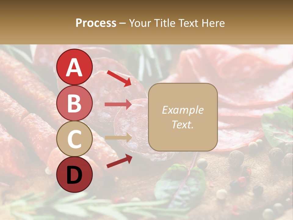 A Wooden Cutting Board Topped With Different Types Of Sausages PowerPoint Template