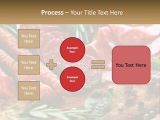 A Wooden Cutting Board Topped With Different Types Of Sausages PowerPoint Template