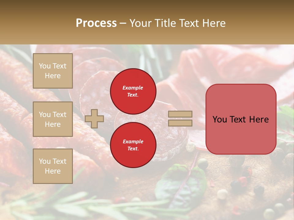 A Wooden Cutting Board Topped With Different Types Of Sausages PowerPoint Template