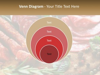 A Wooden Cutting Board Topped With Different Types Of Sausages PowerPoint Template