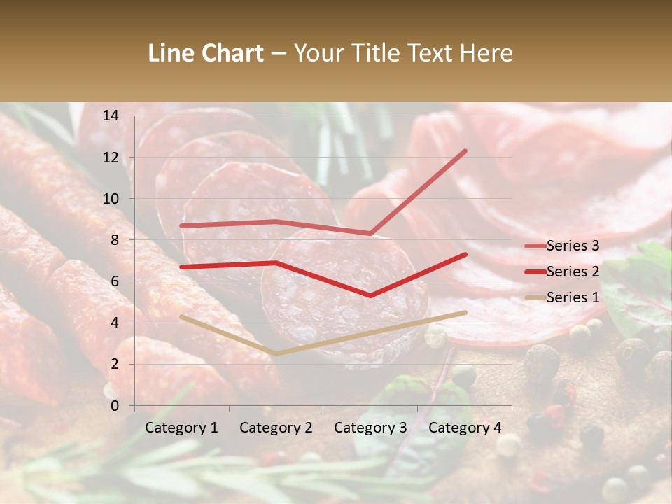 A Wooden Cutting Board Topped With Different Types Of Sausages PowerPoint Template