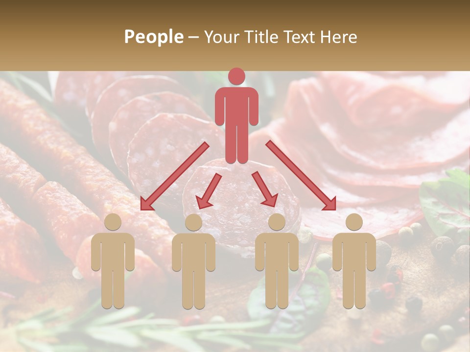 A Wooden Cutting Board Topped With Different Types Of Sausages PowerPoint Template