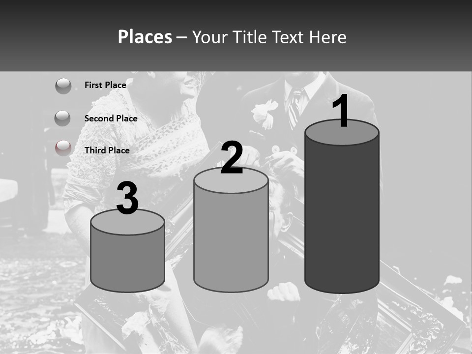 A Black And White Photo Of A Man Holding A Picture Frame PowerPoint Template