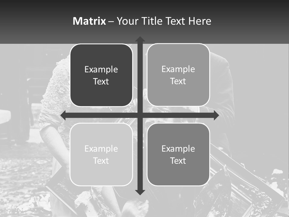 A Black And White Photo Of A Man Holding A Picture Frame PowerPoint Template