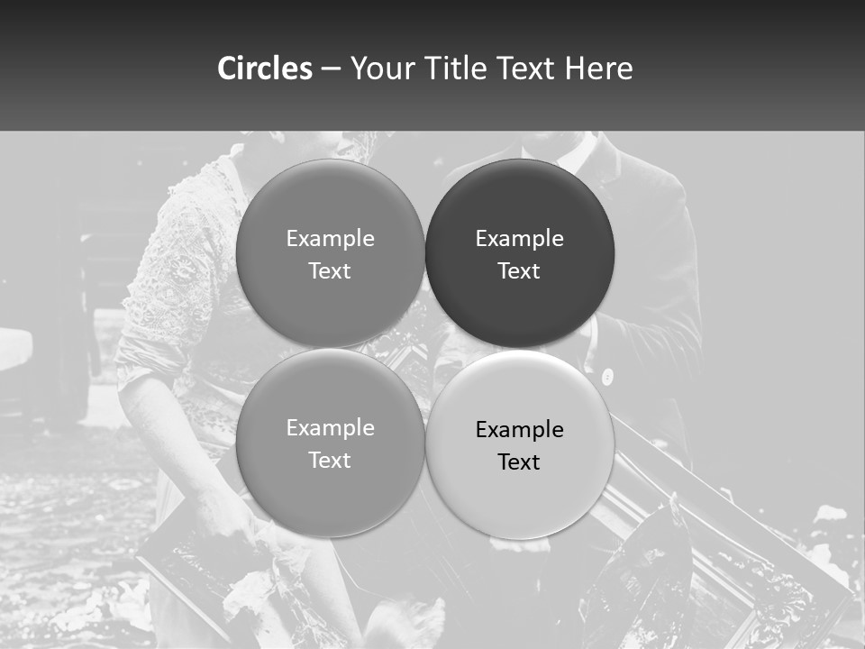 A Black And White Photo Of A Man Holding A Picture Frame PowerPoint Template