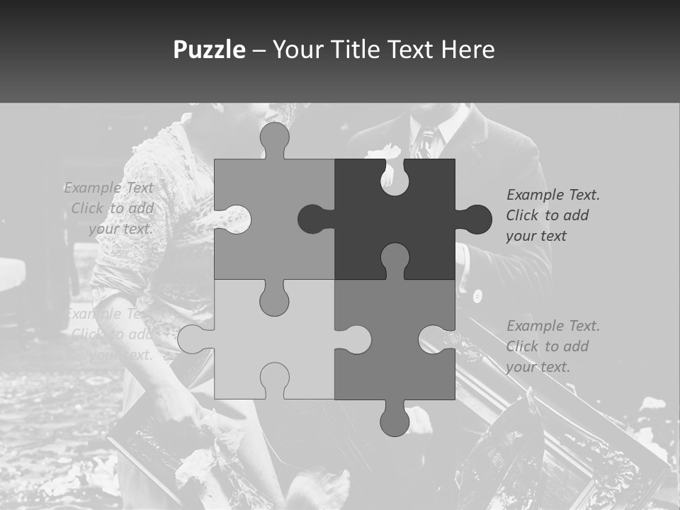 A Black And White Photo Of A Man Holding A Picture Frame PowerPoint Template