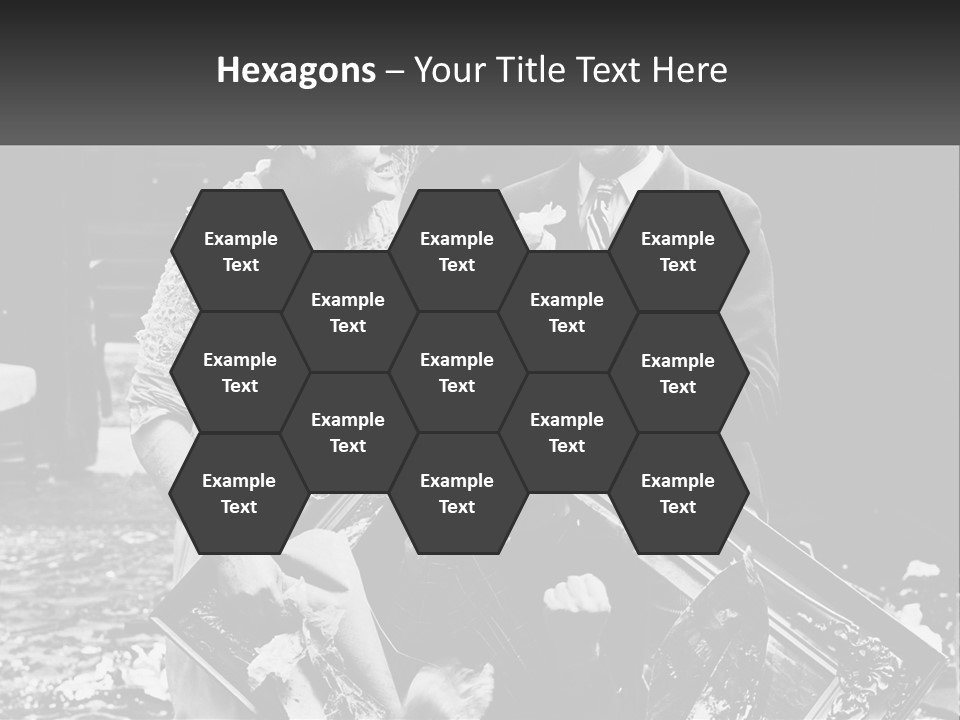 A Black And White Photo Of A Man Holding A Picture Frame PowerPoint Template