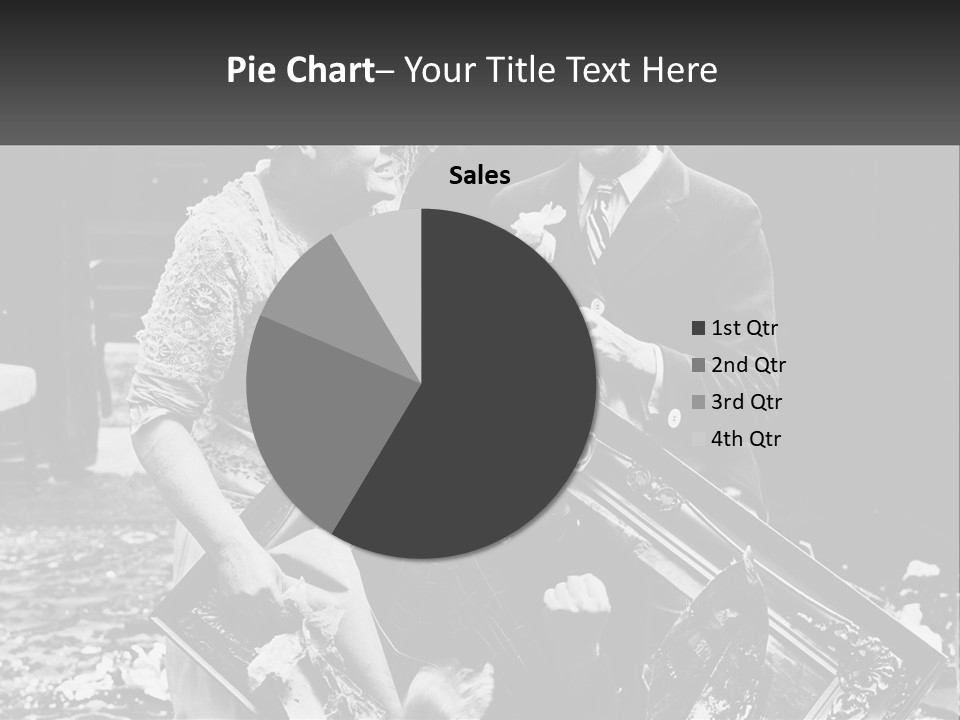 A Black And White Photo Of A Man Holding A Picture Frame PowerPoint Template