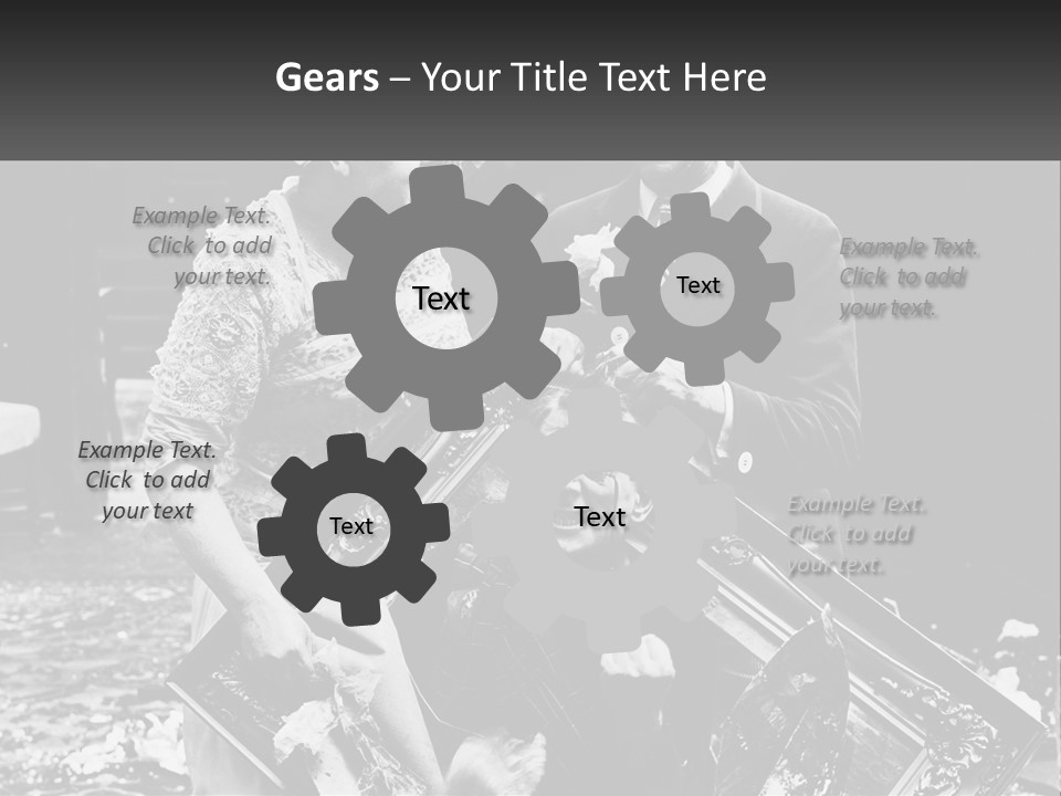 A Black And White Photo Of A Man Holding A Picture Frame PowerPoint Template