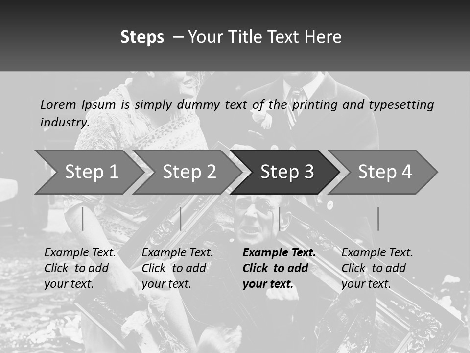 A Black And White Photo Of A Man Holding A Picture Frame PowerPoint Template