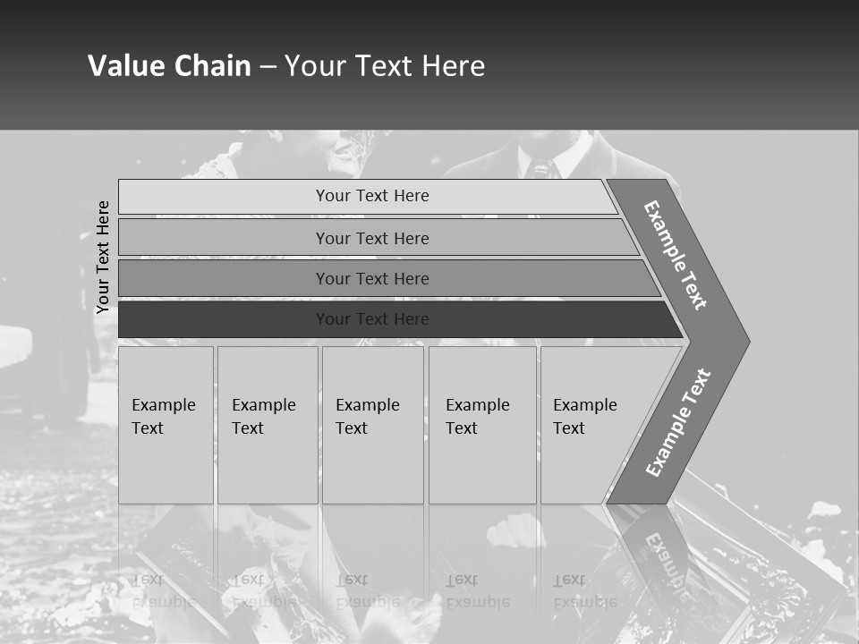 A Black And White Photo Of A Man Holding A Picture Frame PowerPoint Template