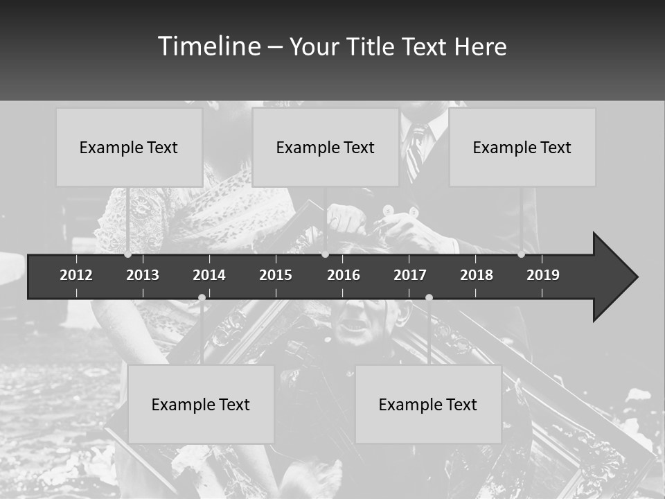 A Black And White Photo Of A Man Holding A Picture Frame PowerPoint Template
