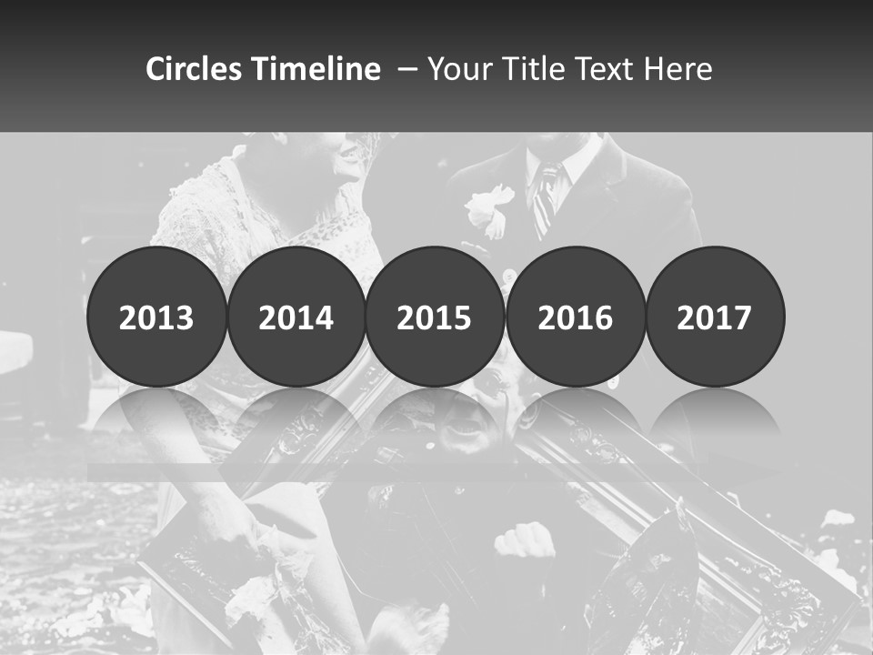 A Black And White Photo Of A Man Holding A Picture Frame PowerPoint Template