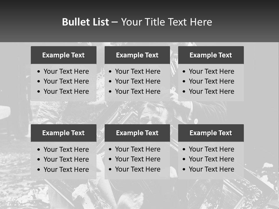 A Black And White Photo Of A Man Holding A Picture Frame PowerPoint Template