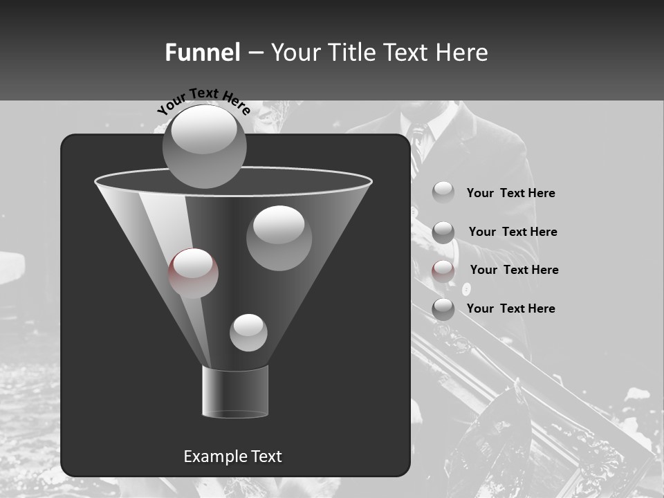 A Black And White Photo Of A Man Holding A Picture Frame PowerPoint Template