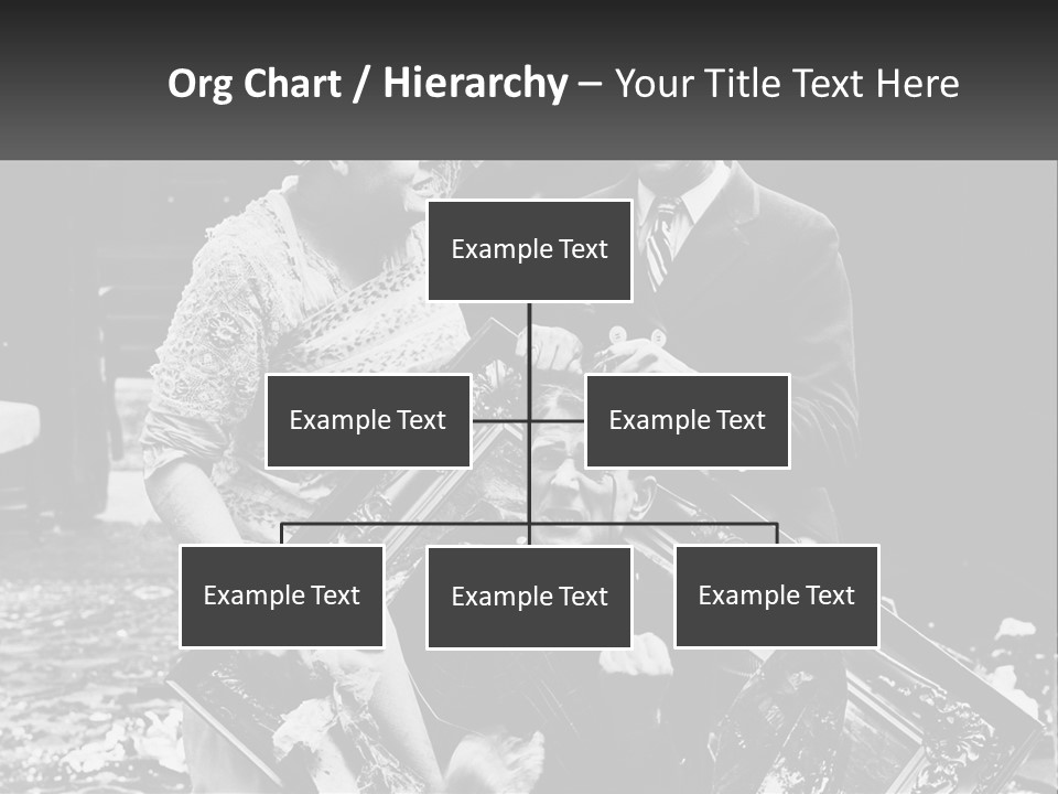 A Black And White Photo Of A Man Holding A Picture Frame PowerPoint Template