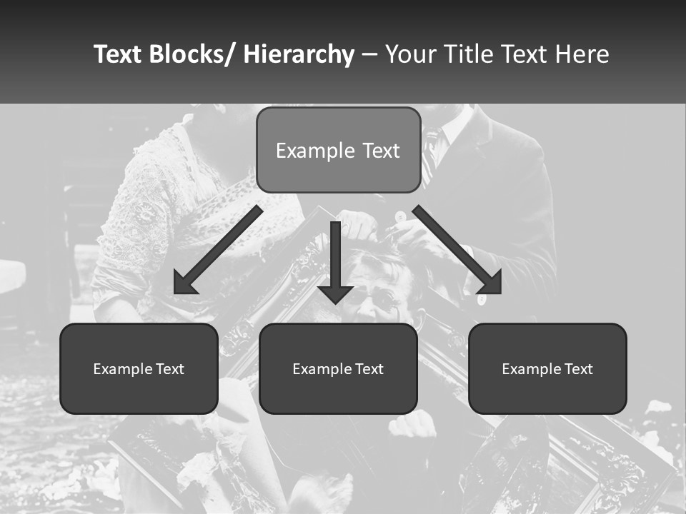 A Black And White Photo Of A Man Holding A Picture Frame PowerPoint Template