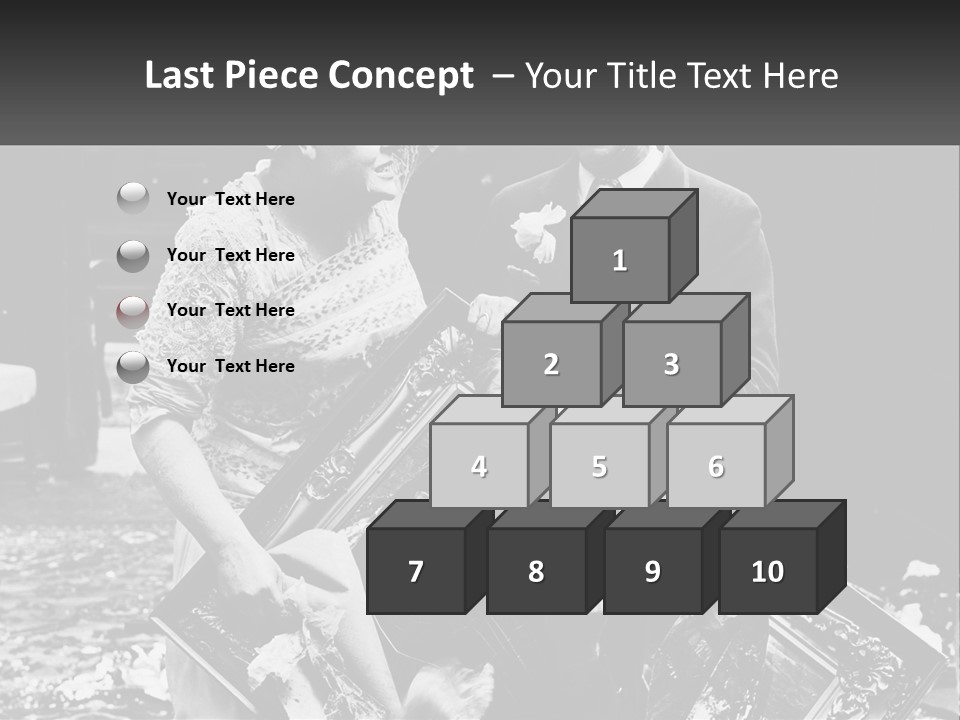 A Black And White Photo Of A Man Holding A Picture Frame PowerPoint Template