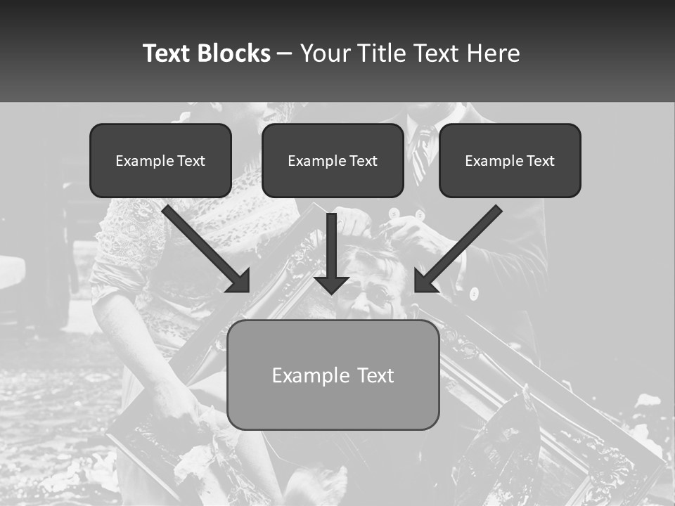 A Black And White Photo Of A Man Holding A Picture Frame PowerPoint Template