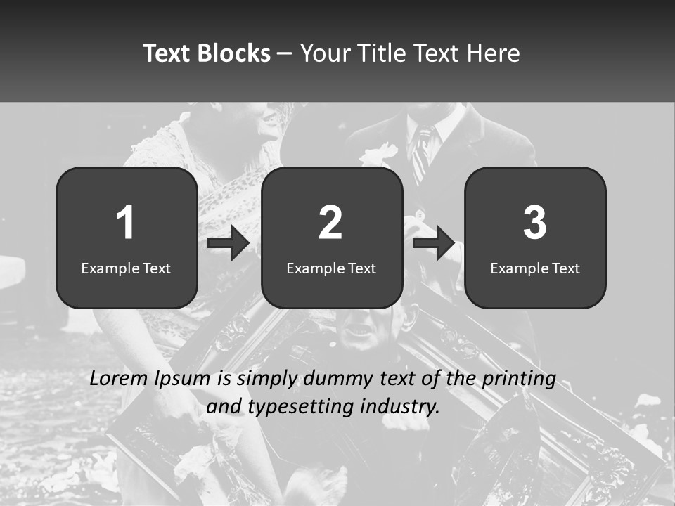 A Black And White Photo Of A Man Holding A Picture Frame PowerPoint Template