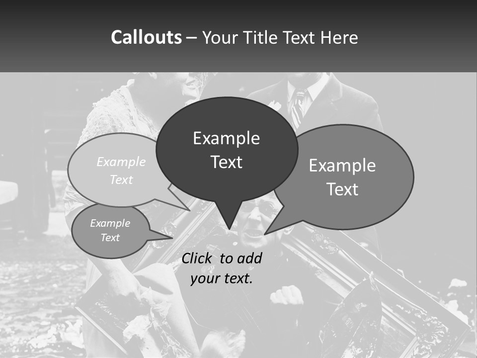 A Black And White Photo Of A Man Holding A Picture Frame PowerPoint Template