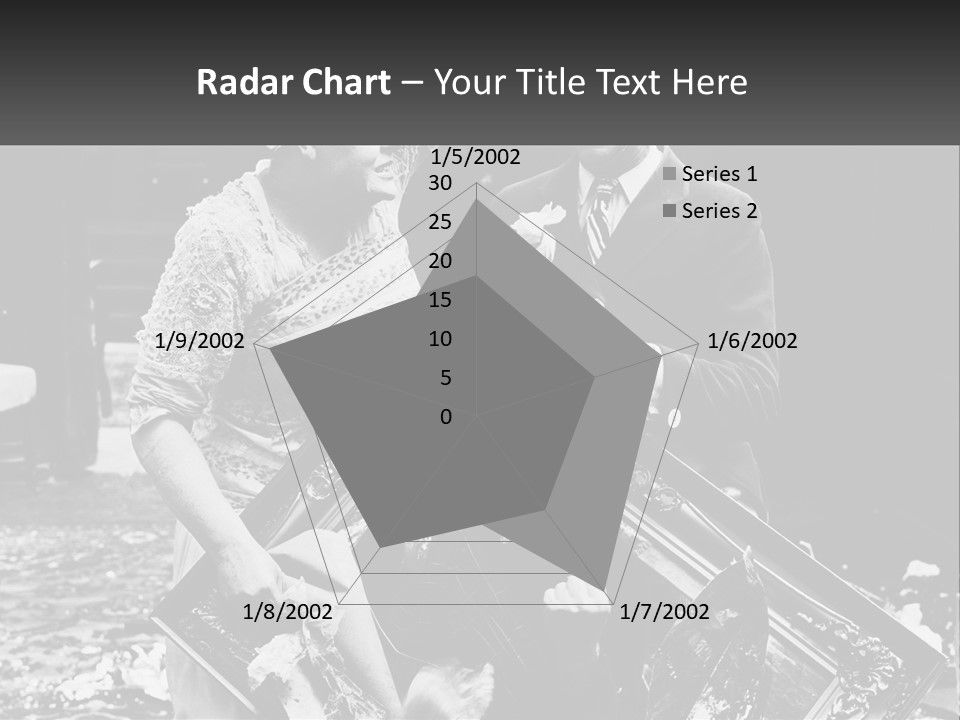 A Black And White Photo Of A Man Holding A Picture Frame PowerPoint Template