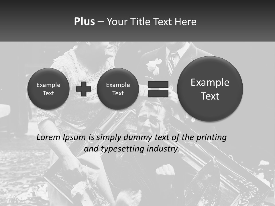 A Black And White Photo Of A Man Holding A Picture Frame PowerPoint Template