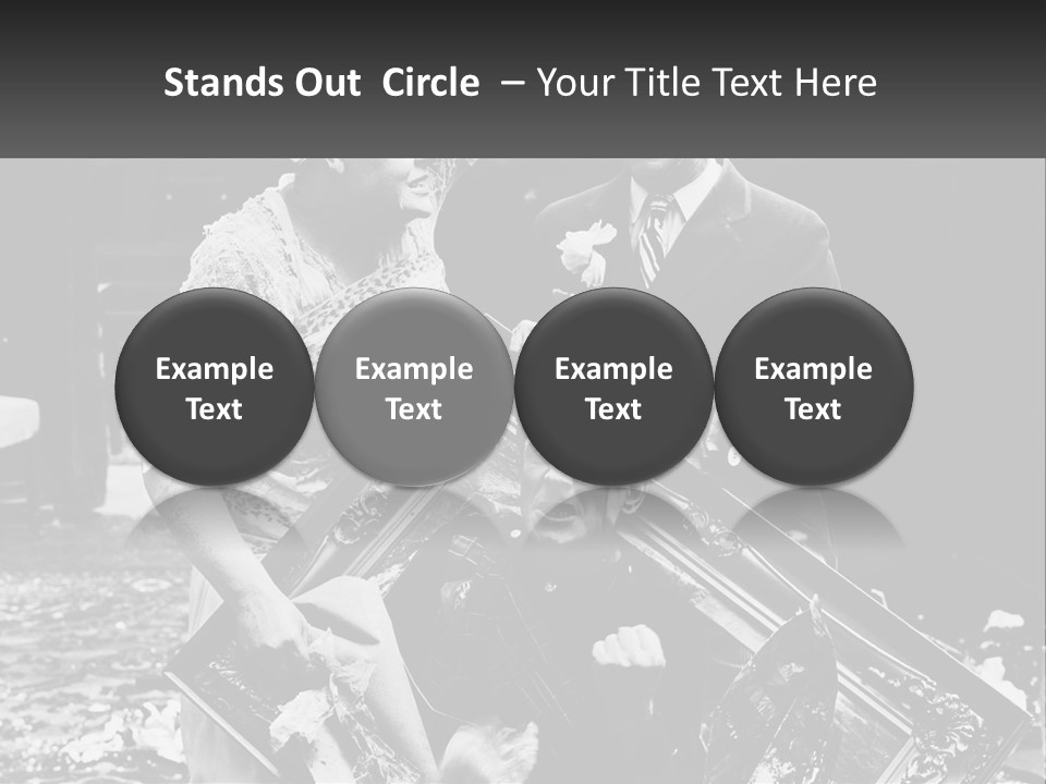 A Black And White Photo Of A Man Holding A Picture Frame PowerPoint Template