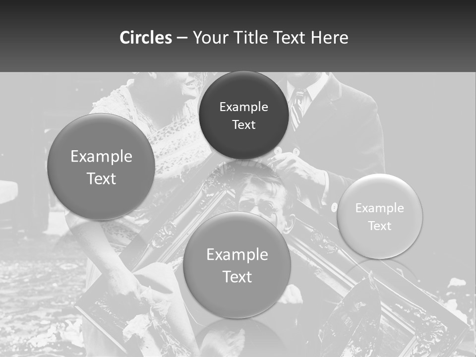 A Black And White Photo Of A Man Holding A Picture Frame PowerPoint Template