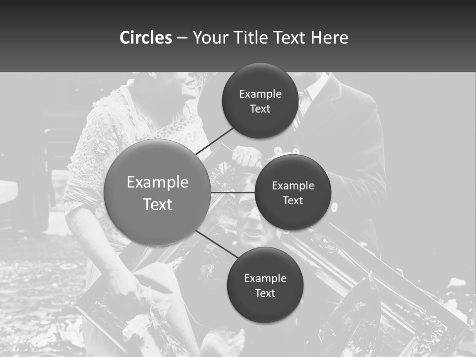 A Black And White Photo Of A Man Holding A Picture Frame PowerPoint Template