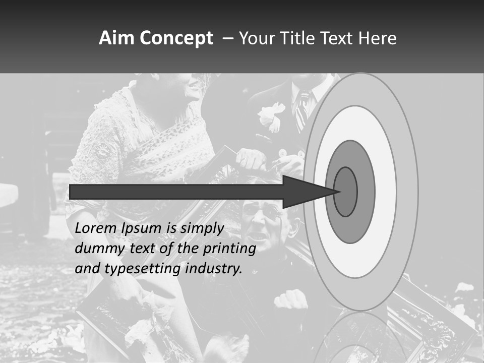 A Black And White Photo Of A Man Holding A Picture Frame PowerPoint Template