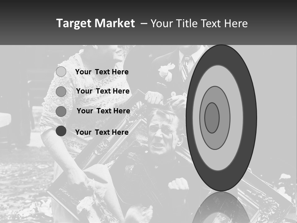 A Black And White Photo Of A Man Holding A Picture Frame PowerPoint Template