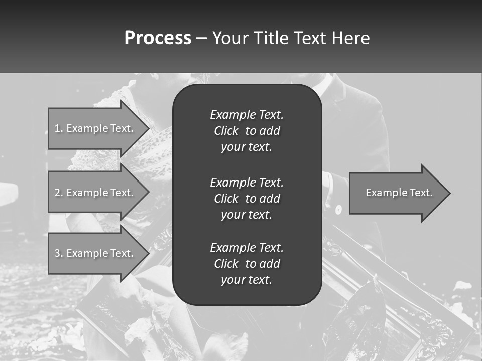 A Black And White Photo Of A Man Holding A Picture Frame PowerPoint Template