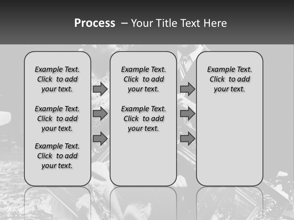 A Black And White Photo Of A Man Holding A Picture Frame PowerPoint Template