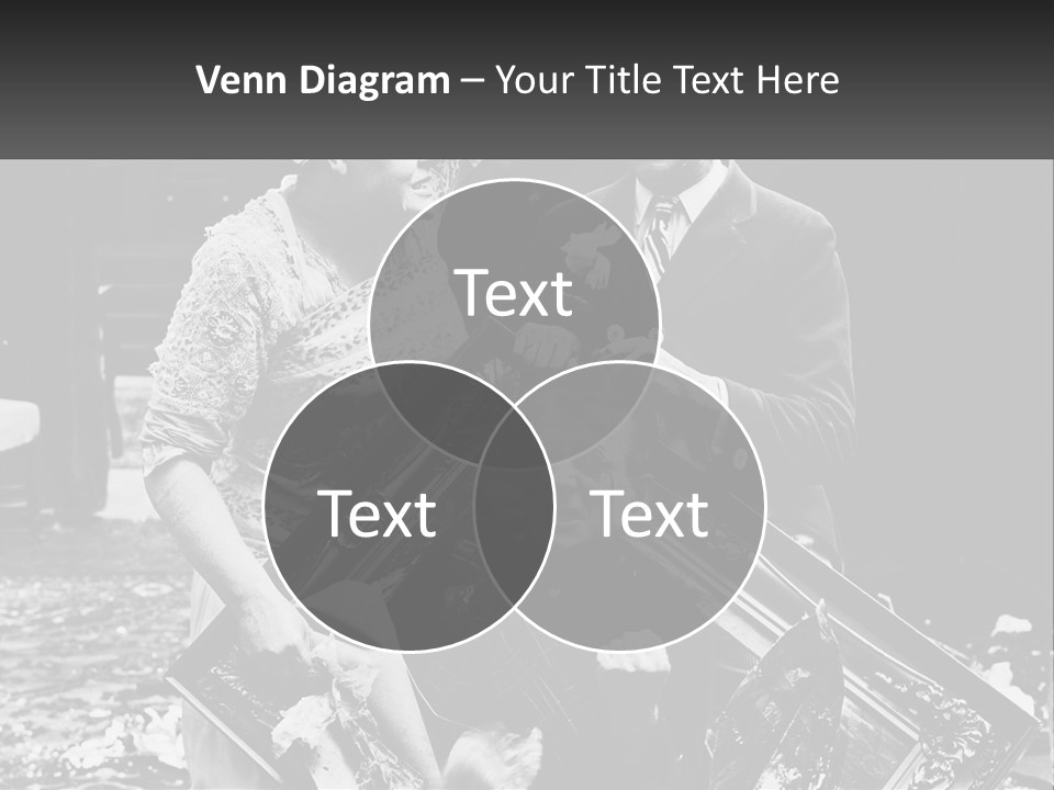 A Black And White Photo Of A Man Holding A Picture Frame PowerPoint Template