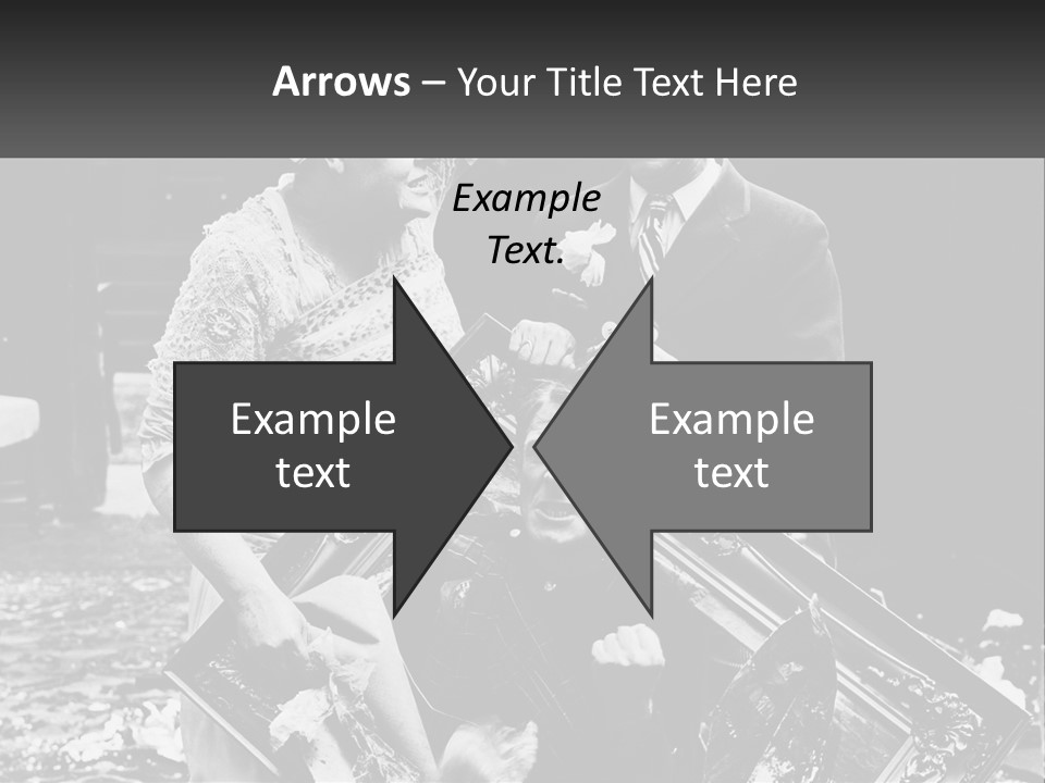 A Black And White Photo Of A Man Holding A Picture Frame PowerPoint Template