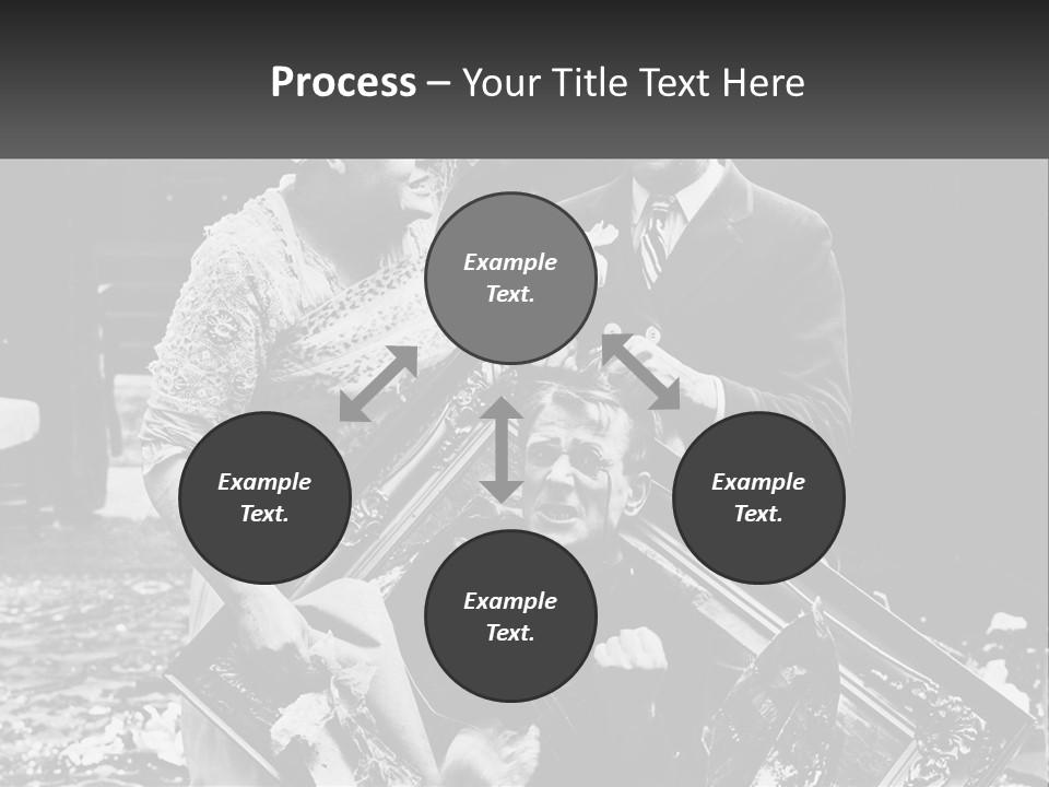 A Black And White Photo Of A Man Holding A Picture Frame PowerPoint Template