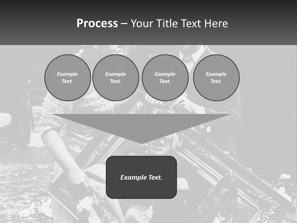 A Black And White Photo Of A Man Holding A Picture Frame PowerPoint Template