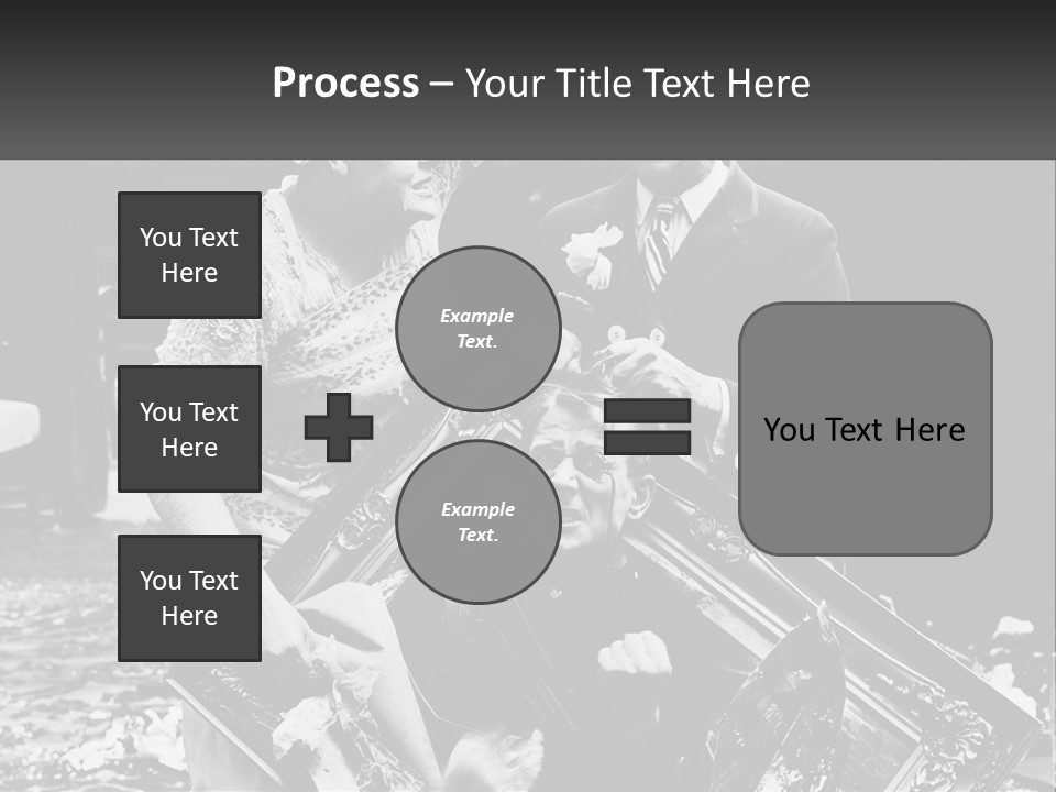 A Black And White Photo Of A Man Holding A Picture Frame PowerPoint Template