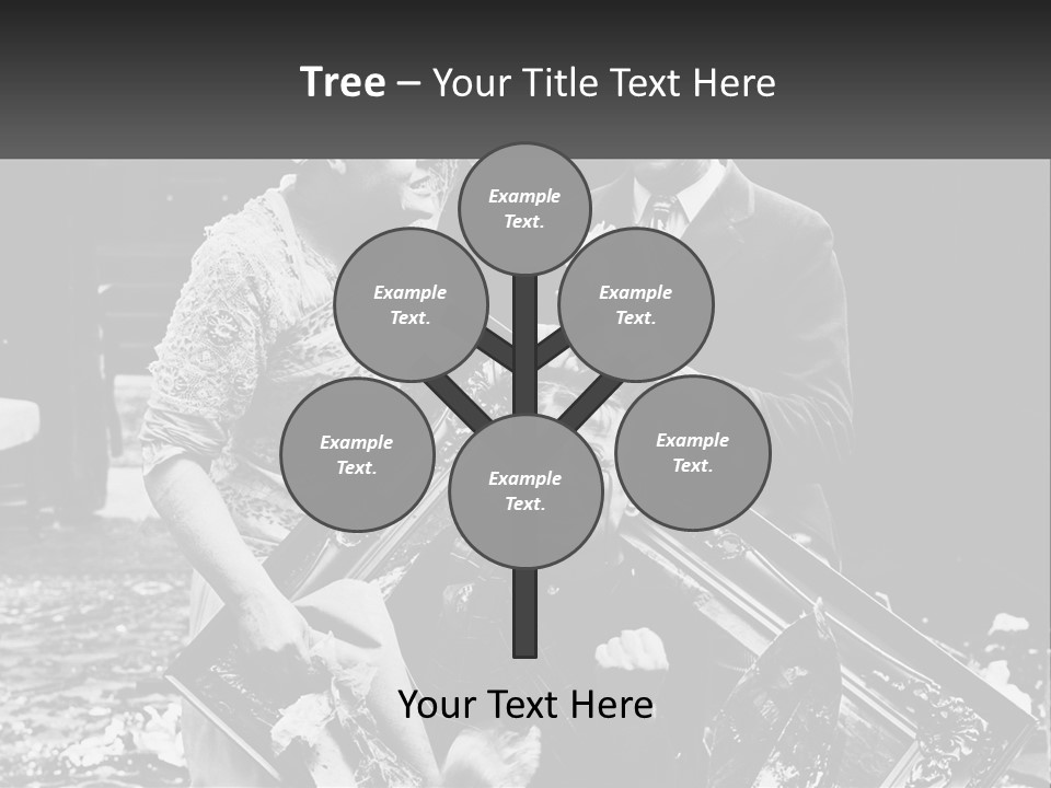 A Black And White Photo Of A Man Holding A Picture Frame PowerPoint Template